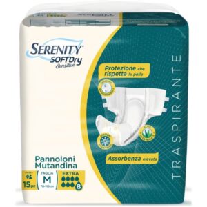 SERENITY PANNOLONE MUTANDINA SD SENSITIVE SUPER TAGLIA XL 15PEZZI