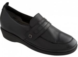CALZATURA IGORA LEATHER + ELASTICATED WOMENS BLACK MEMORY CUSHION COMFORT PLUS 35 AW16