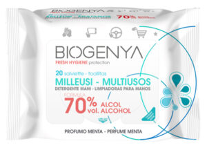 BIOGENYA MILLEUSI IGIENIZZANTI 70% ALCOOL SALVIETTE 20 PEZZI