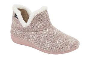 CALZATURA CREAMY BOOTIE TEXTILE+SYNTHETIC FUR WOMAN DUSTY PINK TESSUTO + PELLICCIA SINTETICA 36