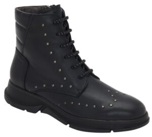 CALZATURA YORK STUDS LEATHER+STUDS WOMAN BLACK PELLE + BORCHIE 37