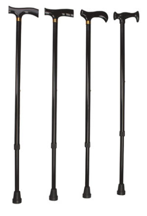BASTONE BRIO IN ALLUMINIO ANODIZZATO IMPUGNATURA IN LEGNO CON PUNTALI ANTISCIVOLO REGOLABILE IN ALTEZZA