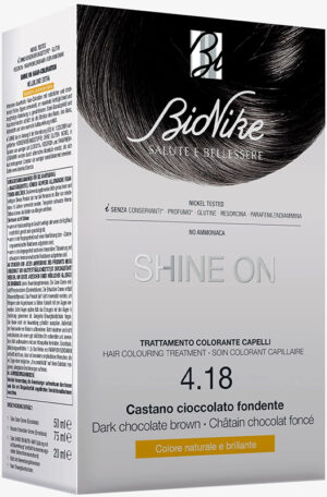 SHINE ON CASTANO CIOCCOLATO FONDENTE 4,18 FLACONE 75 ML + TUBO 50 ML