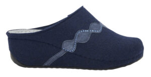 INVERNESS STRASS WEDGE WOOL+SUEDE PANTOFOLA WOMAN NAVY BLUE39