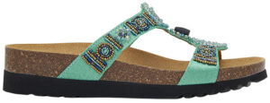 NEW BOGOTA' WEDGE SATIN+BEADS W AQUAMARINE 40