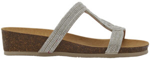 DOHA T-BAR MICROFIBRE+STRASS W SILVER 40