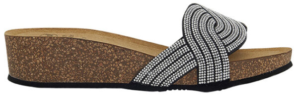VEGAS LOW MICROFIBRE+STRASS W BLACK 40