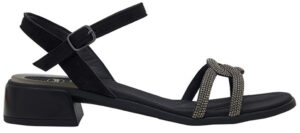 LIPARI SANDALS MICROFIBRE+STRASS W BLACK 38