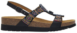 BOGOTA' SANDAL SATIN+BEADS W BLACK/RED 38