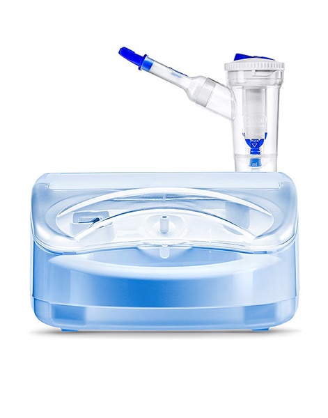 SISTEMA AEROSOL FLAEM NEBULFLAEM PRO USO IN CONTINUO DIMENSIONI 20X30X10CM PESO 2,4KG CON AMPOLLA FR7 DUAL SPEED PLUS BOCCAGLIO FORCELLA NASALE MASCHERINE ADULTO E PEDIATRICA