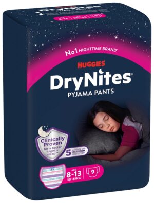 PANNOLINO HUGGIES DRYNITES 8/13 ANNI GIRL L 30/48KG 9 PEZZIZZI