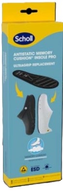 SOLETTA MEMORY CUSHION TESSUTO ULTRAGRIP INSOLE PRO MC ANTISTATIC TEXTILE UOMO BLACK 35