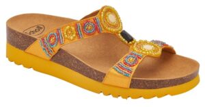 CALZATURA NEW BOGOTA' WEDGE SATIN+BEADS W TANGERINE 36
