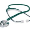 FONENDOSCOPIO PER ADULTO IN ALLUMINIO TESTA PIATTA DIAMETRO47 MM SINGOLO TUBO LUNGHEZZA 60 CM COLORE VERDE