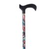 BASTONE BRIO IN ALLUMINIO CON MANICO A T IN LEGNO FANTASIA FIORI