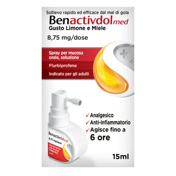 BENACTIVDOLMED spray mucosa orale 15 ml 8,75 mg/ml