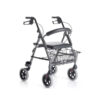 ROLLATOR ATLANTE PIEGHEVOLE IN ALLUMINIO VERNICIATO 4 RUOTECON SEDUTA IMBOTTITA E CESTINO