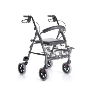 ROLLATOR ATLANTE PIEGHEVOLE IN ALLUMINIO VERNICIATO 4 RUOTECON SEDUTA IMBOTTITA E CESTINO