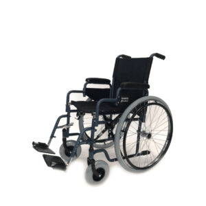 CARROZZINA STANDARD M200 PIEGHEVOLE AUTOSPINTA SEDUTA 41CM BRACCIOLI ESTRAIBILI A SCRIVANIA+PEDANE REGOLABILI ED ESTRAIBILI BLU