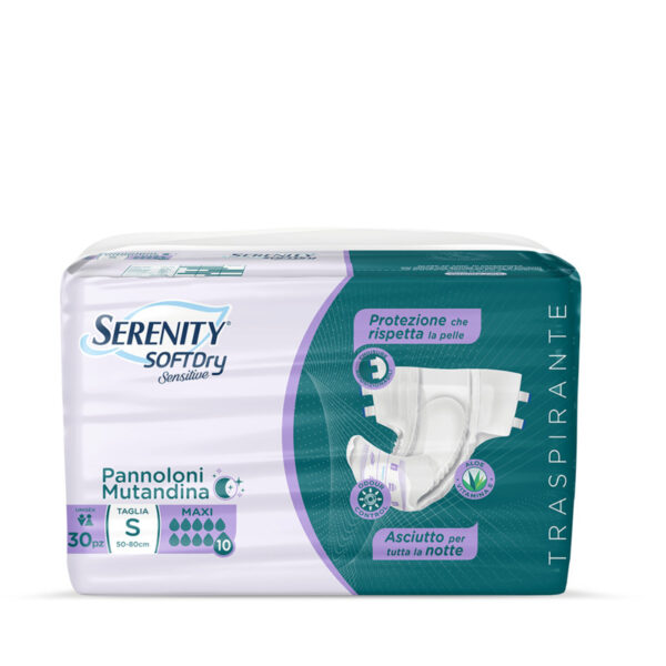 PANNOLONE PER INCONTINENZA SERENITY SOFTDRY SENSITIVE MAXI PLUS TAGLIA LARGE 15 PEZZI