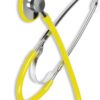 FONENDOSCOPIO PER ADULTO IN ALLUMINIO TESTA PIATTA DIAMETRO47 MM SINGOLO TUBO LUNGHEZZA 60 CM COLORE GIALLO