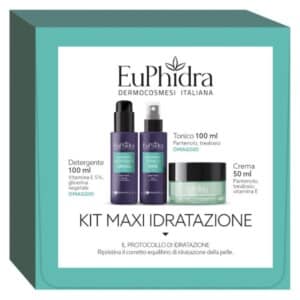 EUPHIDRA MAXI IDRATAZIONE KIT MAXI IDRATAZIONE CREMA RICCA PANTENOLO 50 ML + DETERGENTE VITAMINA E 100 ML + TONICO PANTENOLO 100 ML